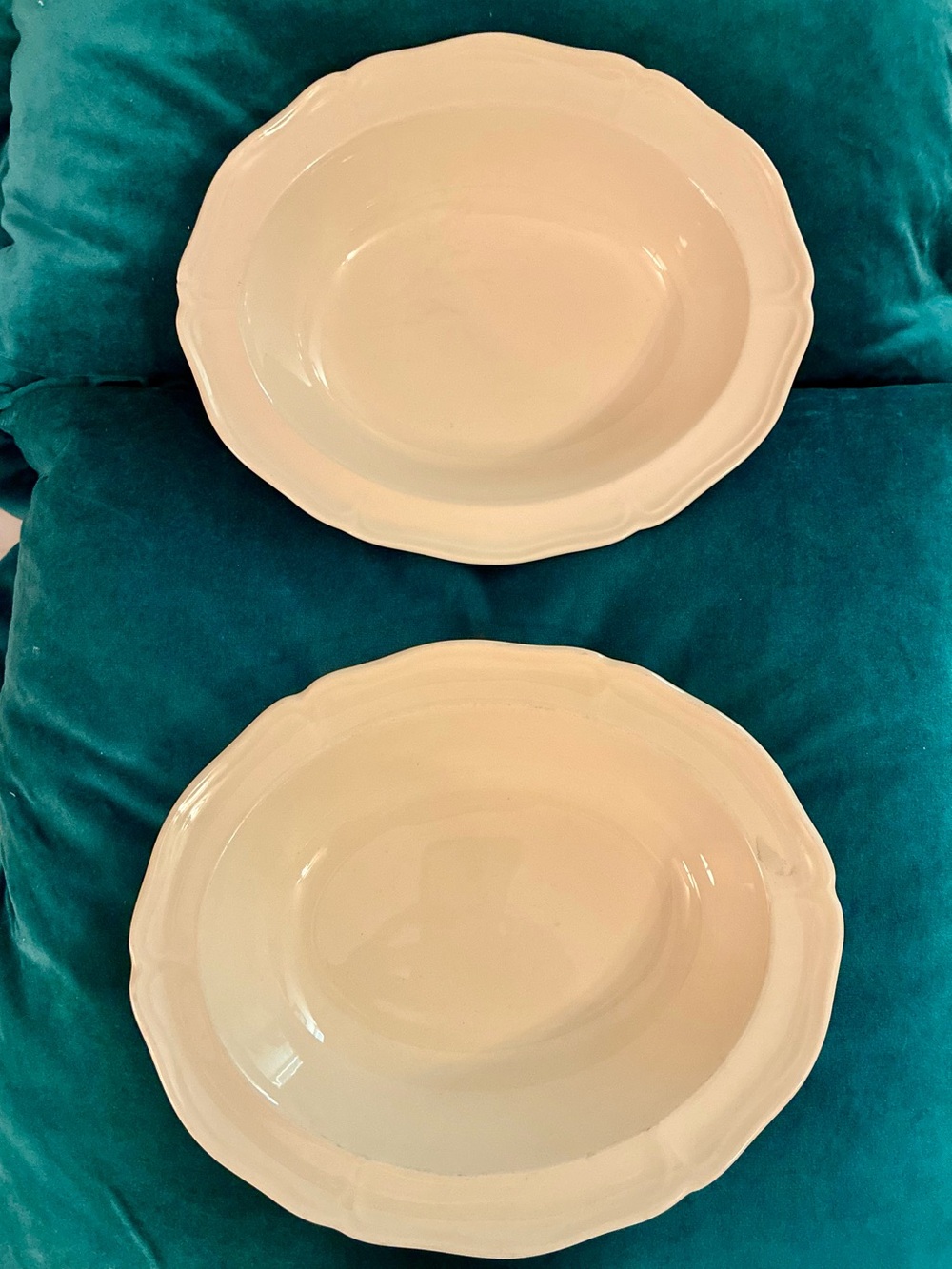 Classic Cream Ceramic Serving Bowls - Set of 2
